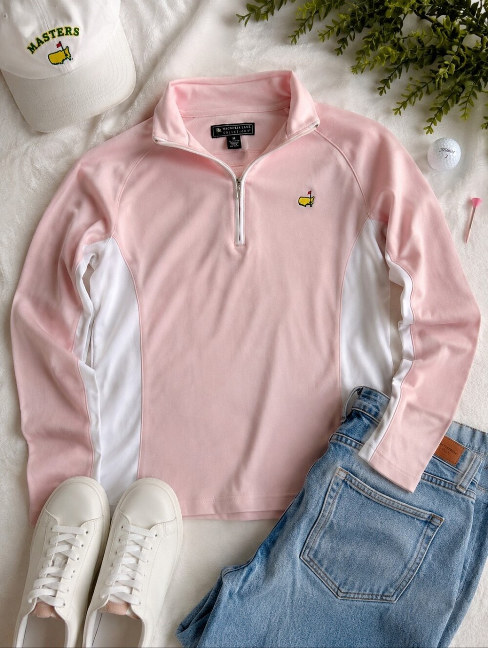 Magnolia Lane Collection Masters Golf 1/4 Zip Pima Cotton Pullover Medium